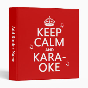 Keep Calm and Karaoke (customize colour) Binder