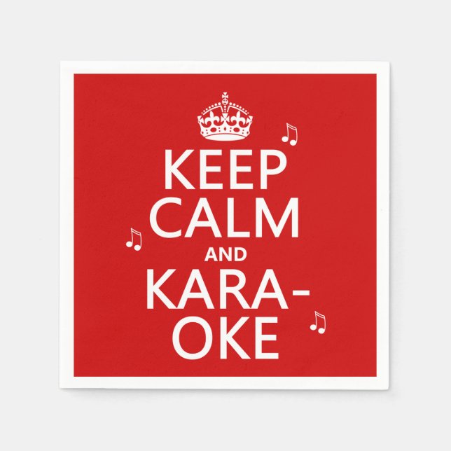 Keep Calm and Karaoke (customize colour) Napkin (Front)