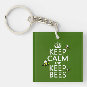 Keep Calm and Keep Bees - all colours Keychain