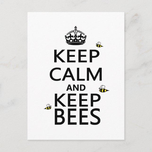 Keep Calm and Keep Bees Postcard (Front)