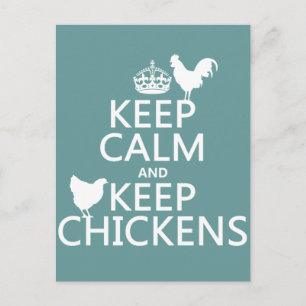Keep Calm and Keep Chickens (any background colour Postcard