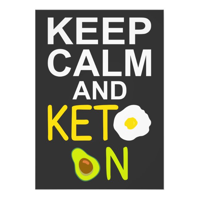 Keep Calm and Keto on Funny Quote Photo Print (Front)