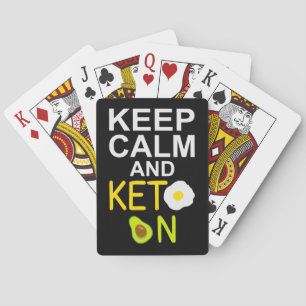 Keep Calm and Keto on Funny Quote  Playing Cards