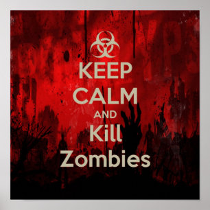 Keep Calm and kill zombie Poster