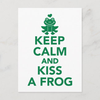 Keep calm and kiss a frog postcard