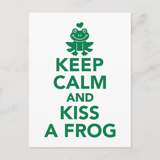 Keep calm and kiss a frog postcard (Front)