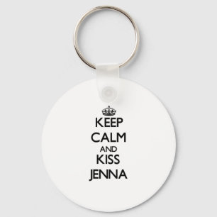 Keep Calm and kiss Jenna Keychain