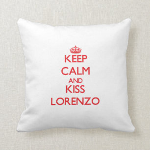 Keep Calm and Kiss Lorenzo Throw Pillow