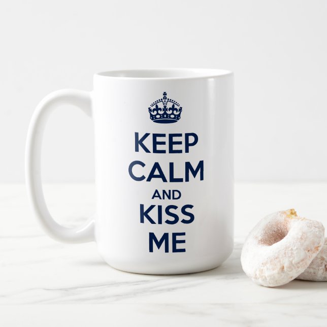 Keep Calm and Kiss Me Coffee Mug (With Donut)