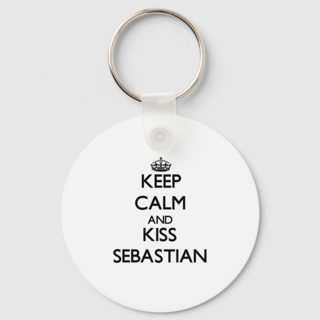 Keep Calm and Kiss Sebastian Keychain (Front)