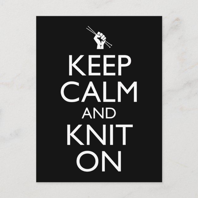 Keep Calm And Knit On Postcard (Front)