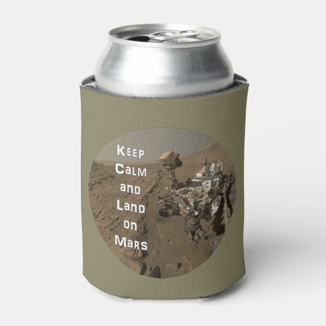 Keep Calm and Land on Mars Can Cooler (Can Front)