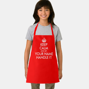 Keep Calm and Let Your Name Handle It Red Apron
