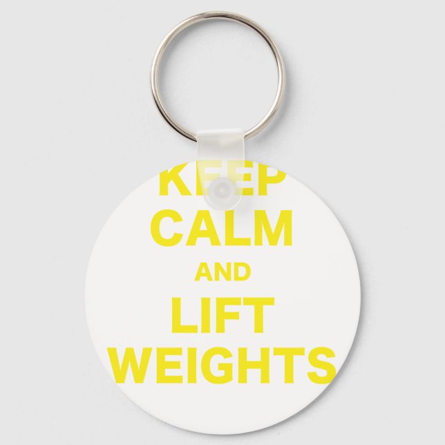 Keep Calm and Lift Weights Keychain (Front)