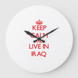 Keep Calm and live in Iraq Large Clock