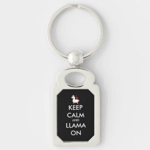 Keep Calm and Llama On Keychain