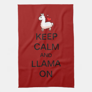 Keep Calm and Llama On Kitchen Towel