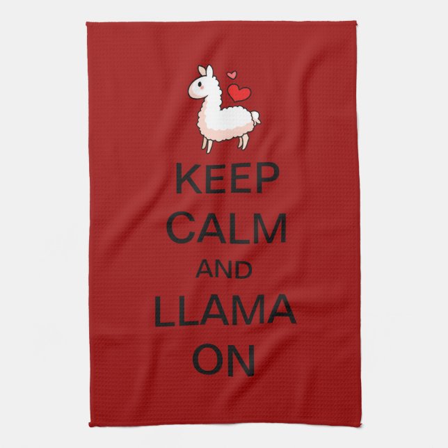 Keep Calm and Llama On Kitchen Towel (Vertical)