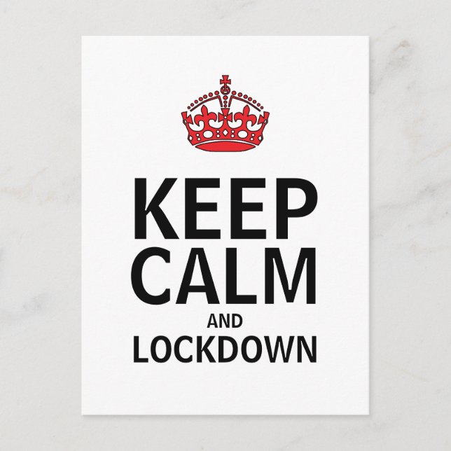 Keep Calm and Lockdown Postcard (Front)