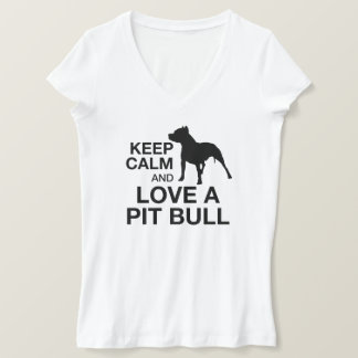 Keep Calm And Love A Pit Bull Vertical PINK T-Shirt