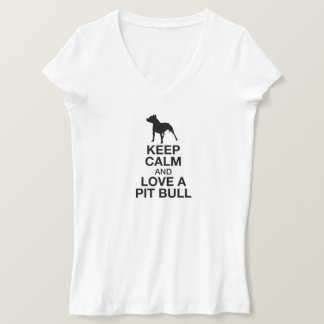 Keep Calm And Love A Pit Bull Vertical T-Shirt