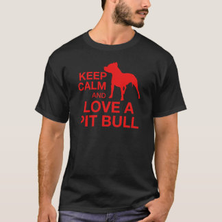 Keep Calm And Love A Pit Horizontal - RED T-Shirt