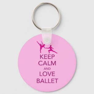 Keep Calm and Love Ballet Gift Print Keychain