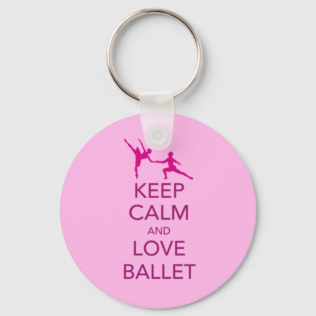 Keep Calm and Love Ballet Gift Print Keychain (Front)