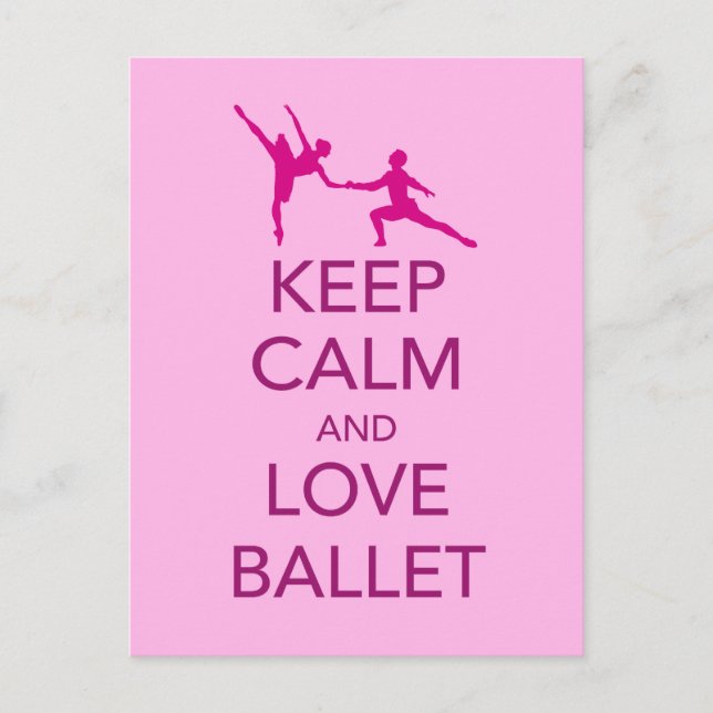 Keep Calm and Love Ballet Gift Print Postcard (Front)