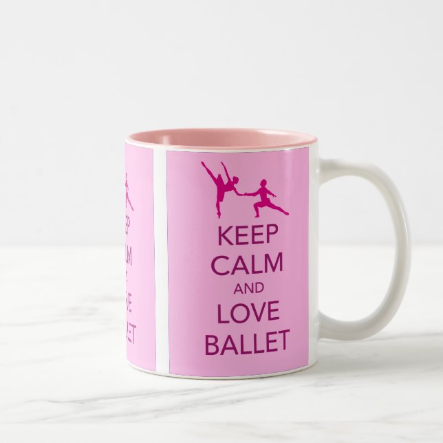 Keep Calm and Love Ballet Gift Print Two-Tone Coffee Mug (Right)