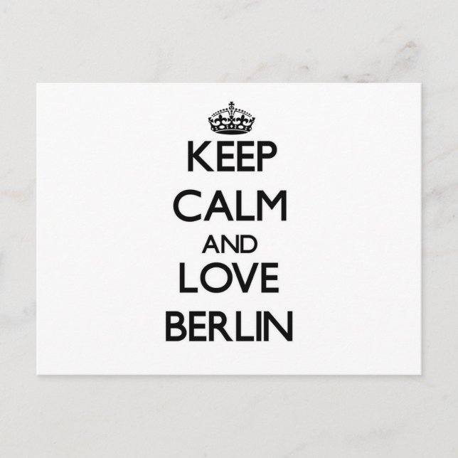 Keep Calm and love Berlin Postcard (Front)