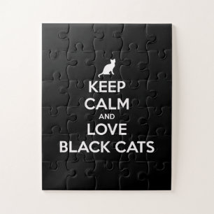 Keep calm and love black cats jigsaw puzzle
