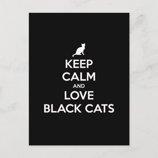 Keep calm and love black cats postcard (Front)