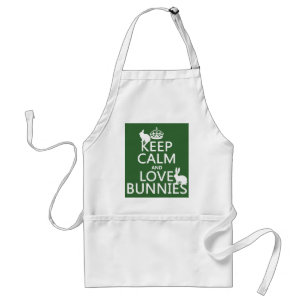 Keep Calm and Love Bunnies - all colours Standard Apron