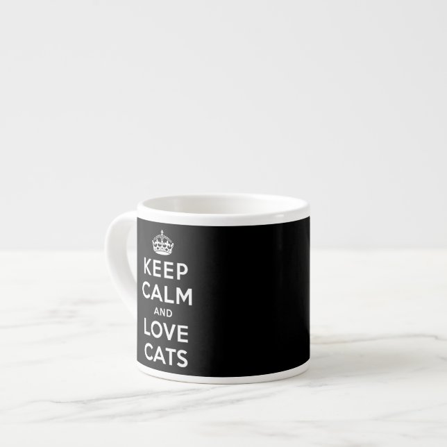 Keep Calm and Love Cats Espresso Cup (Front Left)