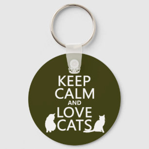 Keep Calm and Love Cats Keychain