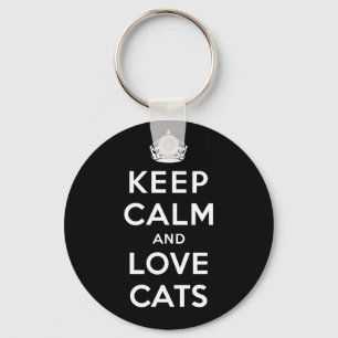 Keep Calm and Love Cats Keychain
