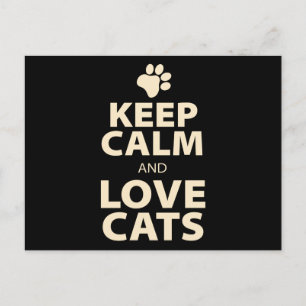 Keep Calm and Love Cats Postcard