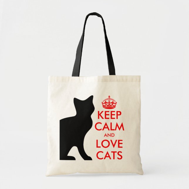 Keep calm and love cats tote bag (Front)