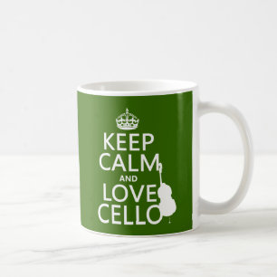 Keep Calm and Love Cello (any background colour) Coffee Mug