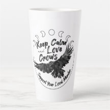 Keep calm and love crows latte mug