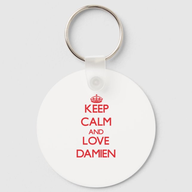 Keep Calm and Love Damien Keychain (Front)