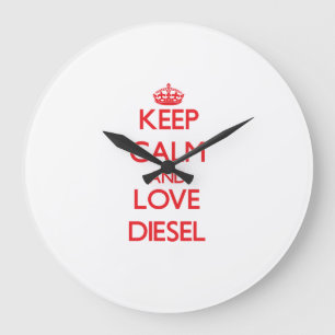 Keep calm and love Diesel Large Clock