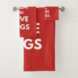 Keep calm and love dogs bath towel set