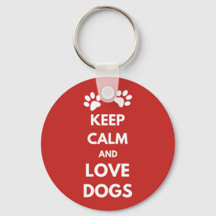 Keep calm and love dogs keychain