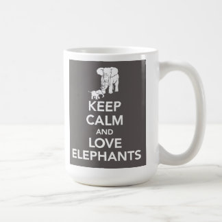 Keep Calm and Love elephants mug
