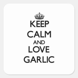 Keep calm and love Garlic Square Sticker