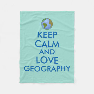 Keep Calm and Love Geography Customizable Fleece Blanket