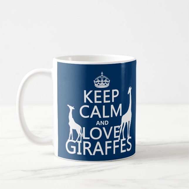 Keep Calm and Love Giraffes - all colours Coffee Mug (Left)