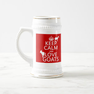 Keep Calm and Love Goats Beer Stein